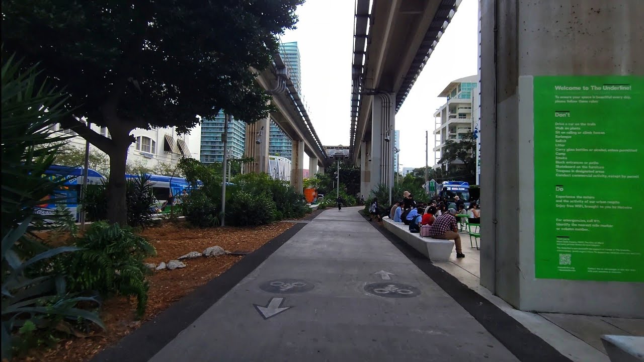 4K The UnderLine Tour Part 1 , Winter Cycling Virtual Travel Tour , Miami FL , February 2026