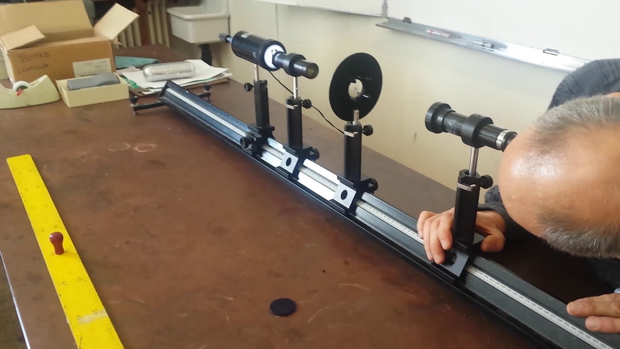 Mesure de focale de lentille divergente.