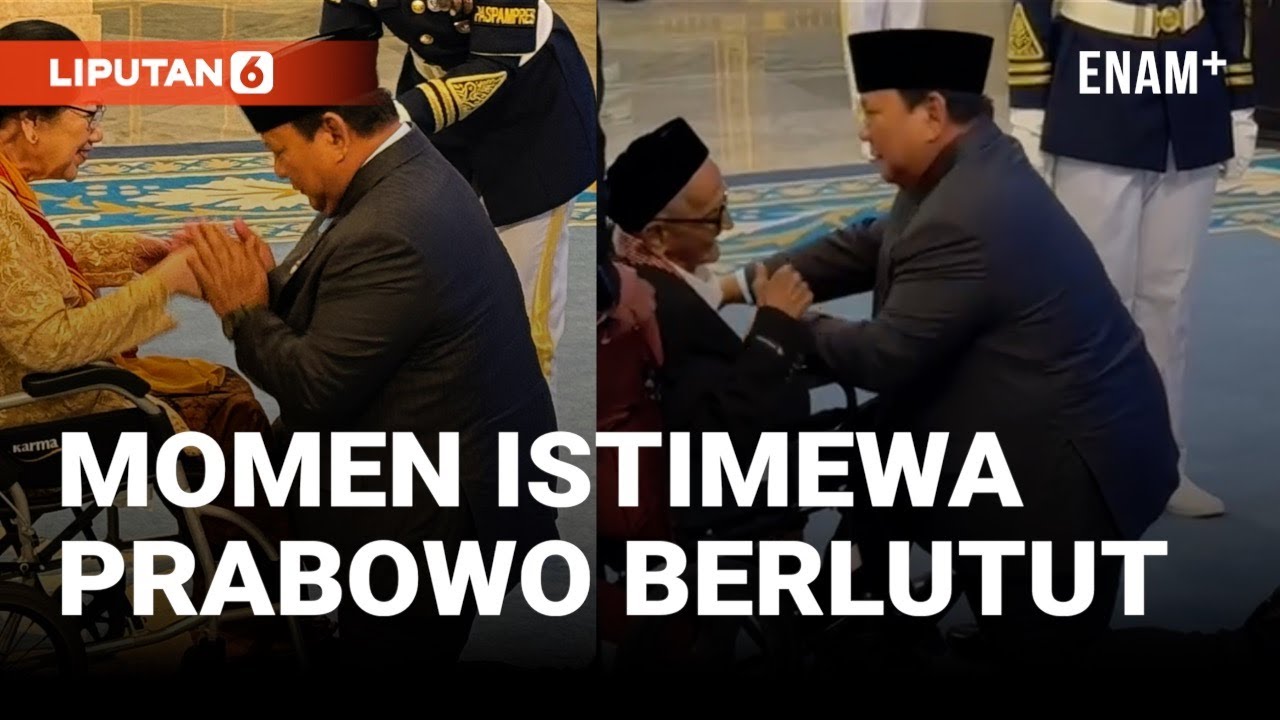 Momen Istimewa Prabowo Berlutut saat Sematkan Tanda Kehormatan I Liputan6
