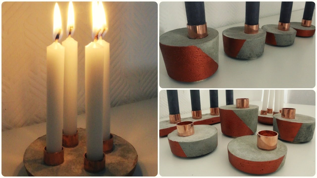 Beton Adventskranz (3 Varianten) * DIY * Concrete Advent Wreath [eng sub]