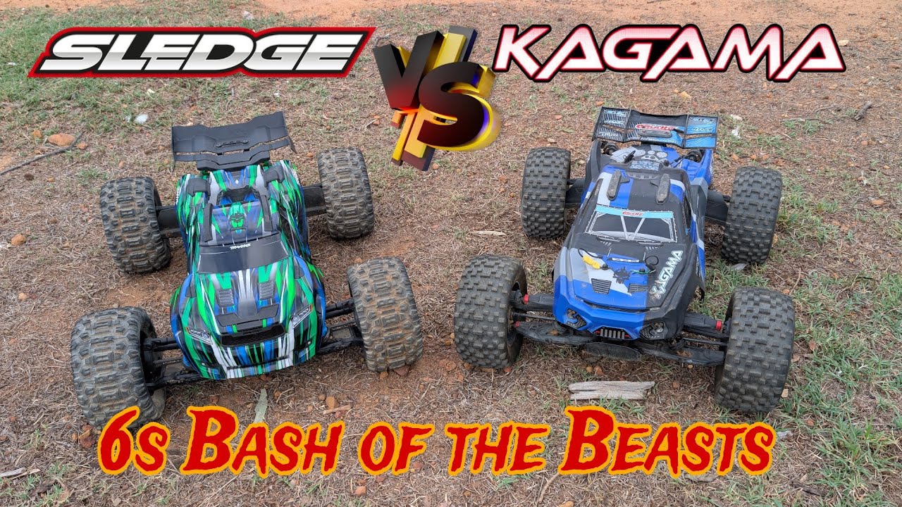Traxxas Sledge V2 против команды Corally Kagama...... Сессия гонок на 6S