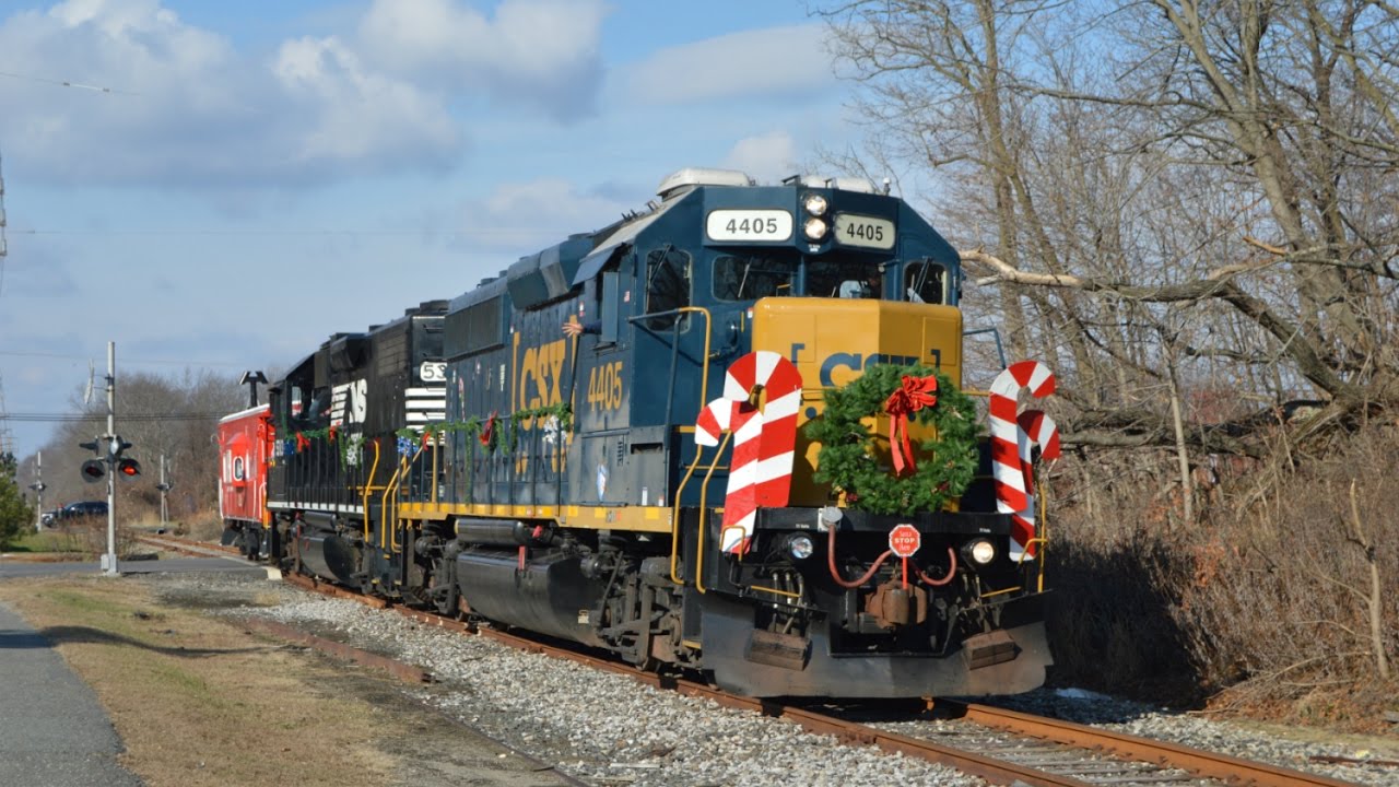 Full HD 60FPS: 2016 Conrail Shared Assets Santa Train on the Freehold Industrial Track 12/10/16