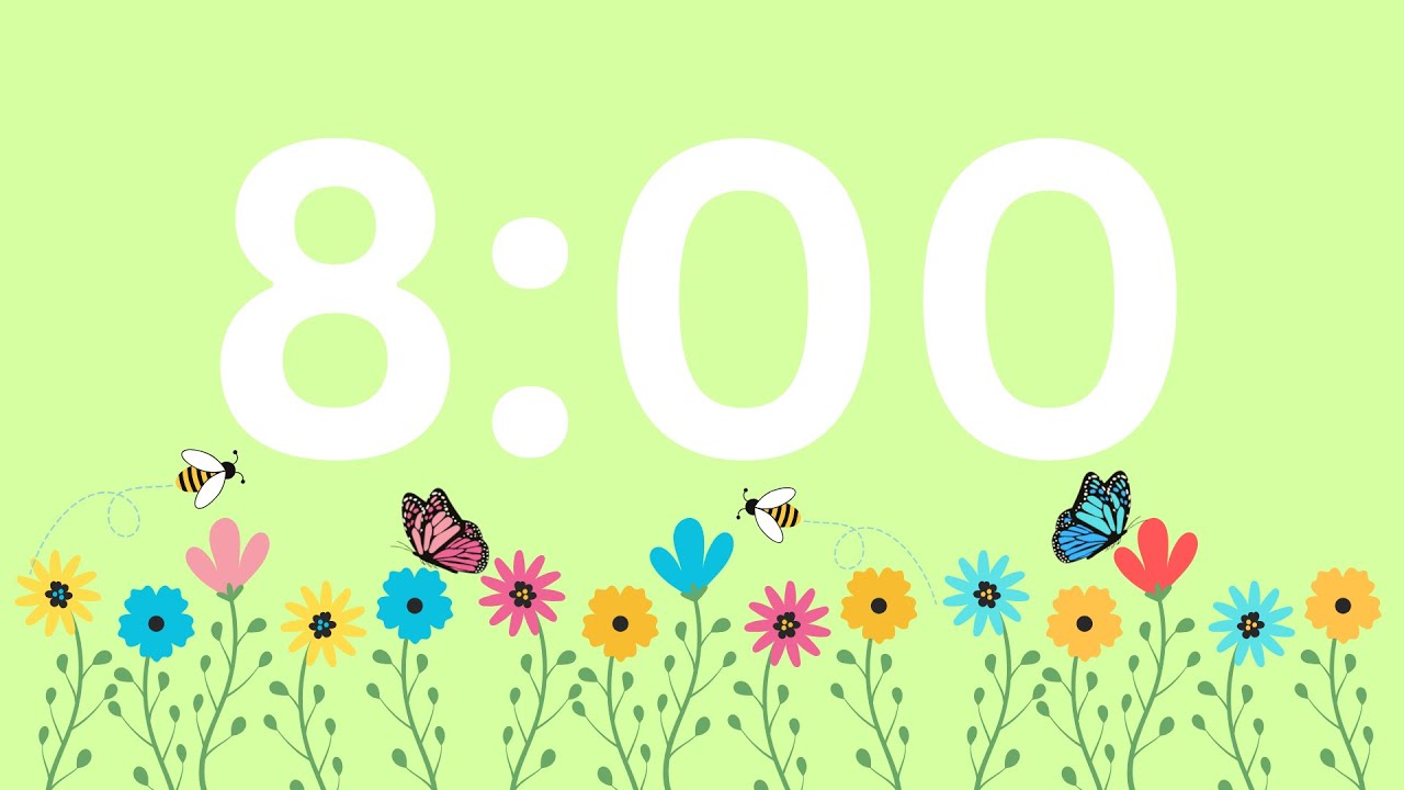 Spring Day 8 Minute Timer | Classroom Timer | Flower Timer | Spring Countdown