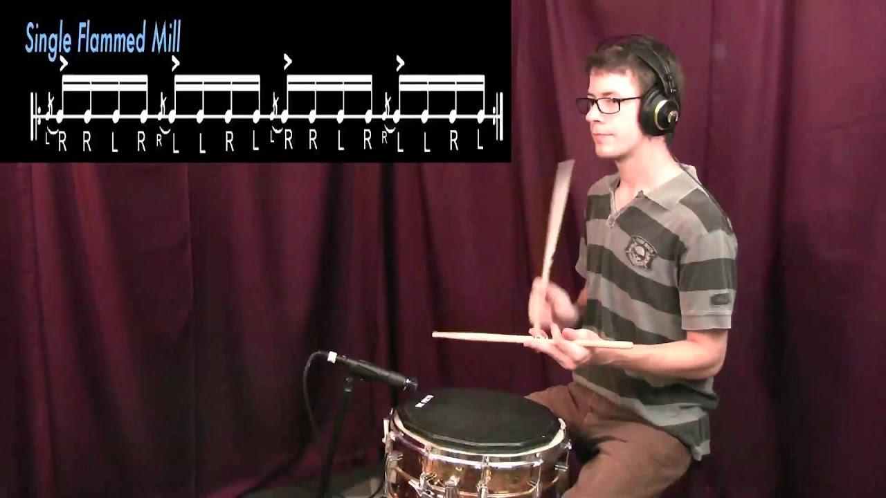 Drum Tutorial| Flamacue, Flam Paradiddle, Single Flammed Mill, Flam Paradiddle-diddle
