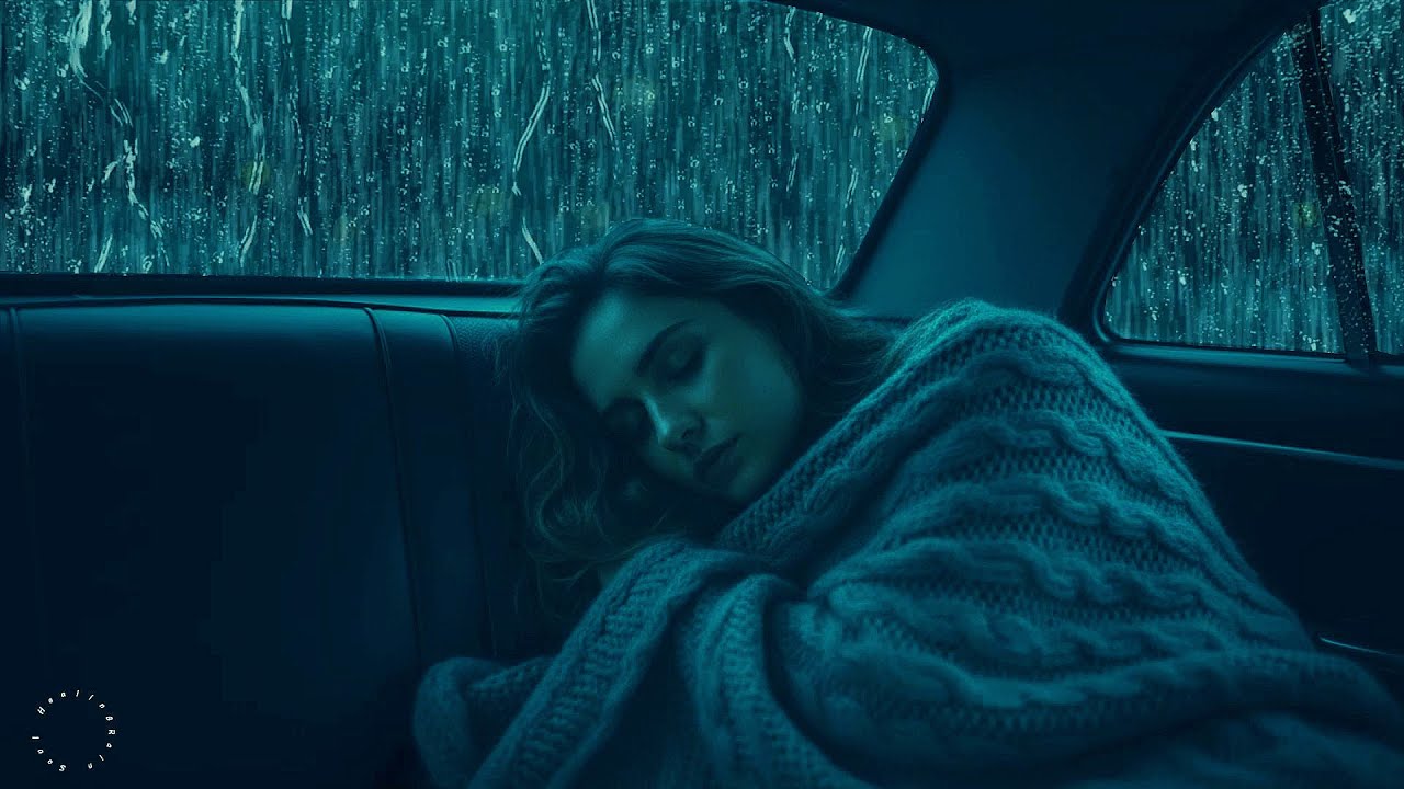 Bid Farewell to Insomnia in 3 Minutes to the Sound of Pattering Rain with Loud Thunder on a Car