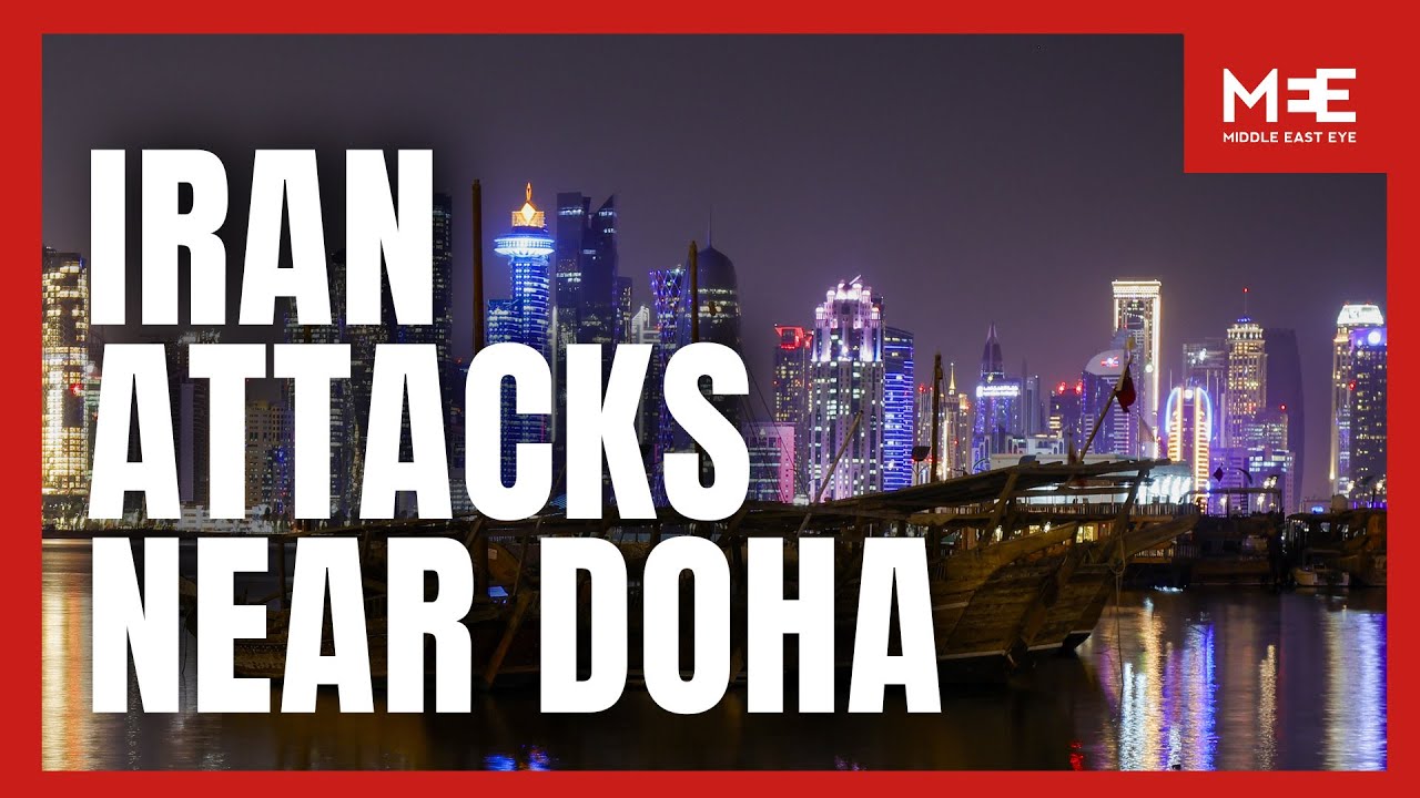 View of Doha skyline as explosions reported following Iranian threats