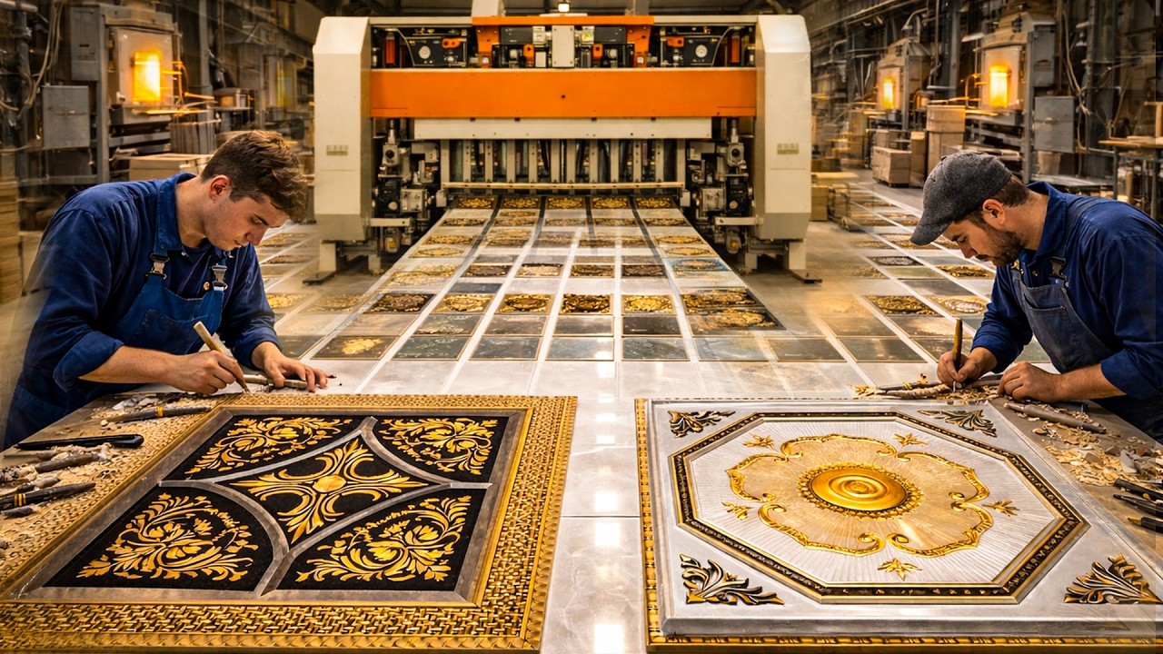 Making Gypsum Ceiling Tiles | Manufacturing False Ceiling