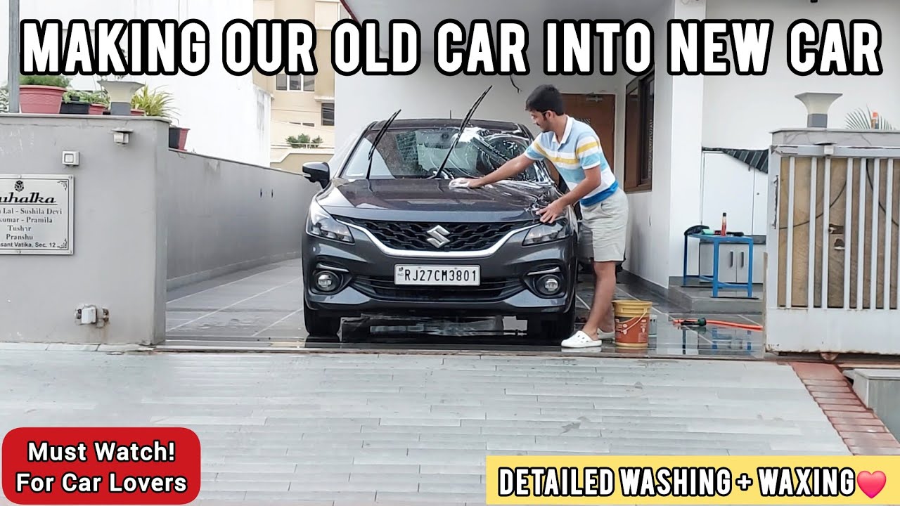 How to Wash & Wax Your Car Like a Pro✨️! Easy DIY Car Detailing at Home | Ft. Maruti Suzuki BALENO