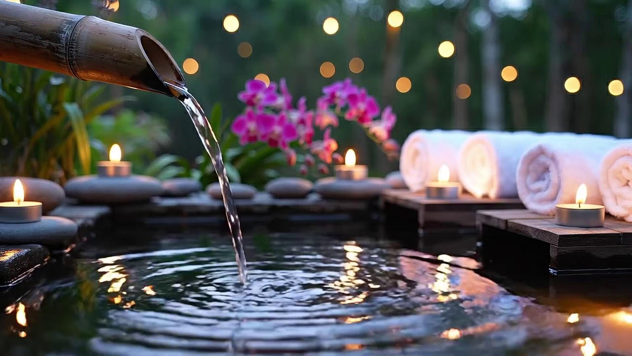 Healing Piano + Bamboo Water Sounds 🌿 Calm Anxiety, Depression & Insomnia Relief