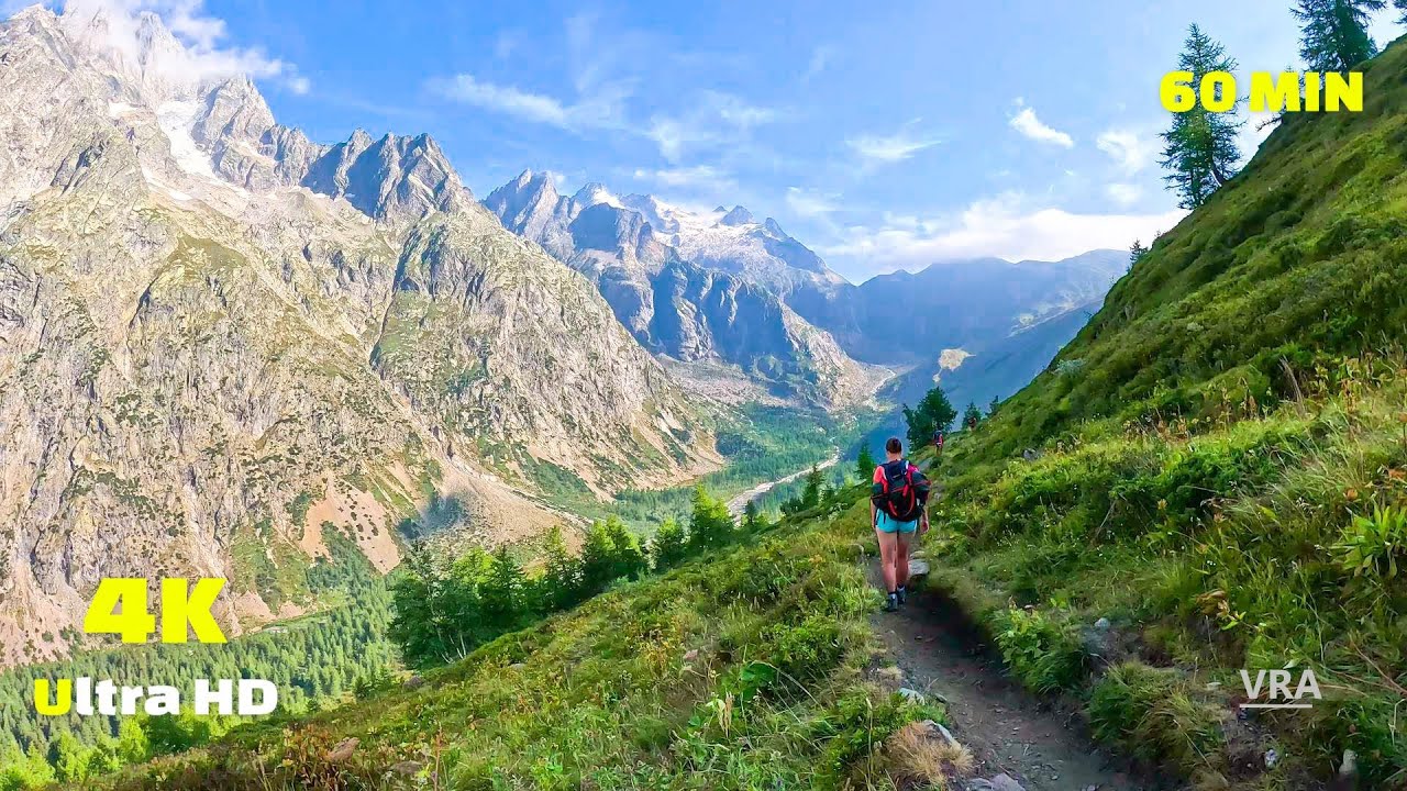 Virtual Run 4k Mont Blanc - Virtual Scenery for Treadmill Part 1