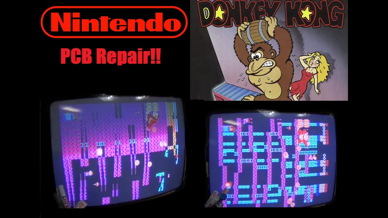 NINTENDO Donkey Kong TKG2-03 - Ремонт комплекта из четырех печатных плат!