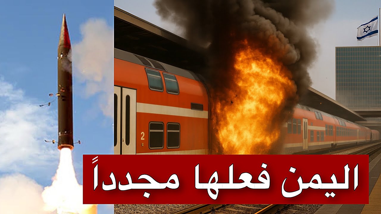 عاجل | انفجار ضخم في قلب تل أبيب بعد سقوط صاروخ يمني على قطار مكتظ بالركاب