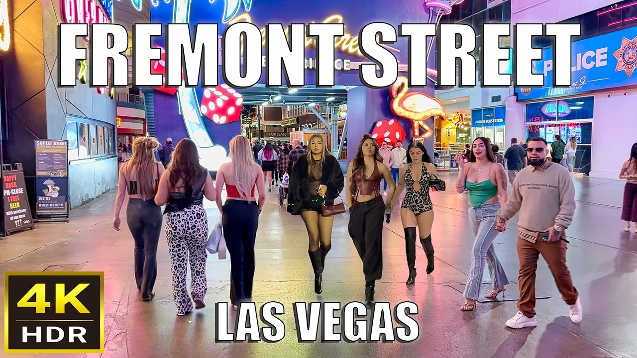 Fremont Street Las Vegas Night Walk - February 2026 - Downtown Las Vegas