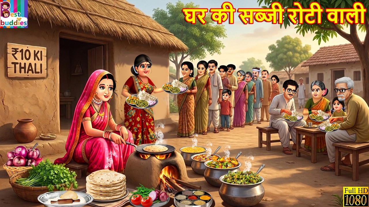 घर की सब्जी रोटी वाली | Ghar Ki Sabji Roti Wali | Hindi Kahani | Moral Stories |Cartoon Video |Story