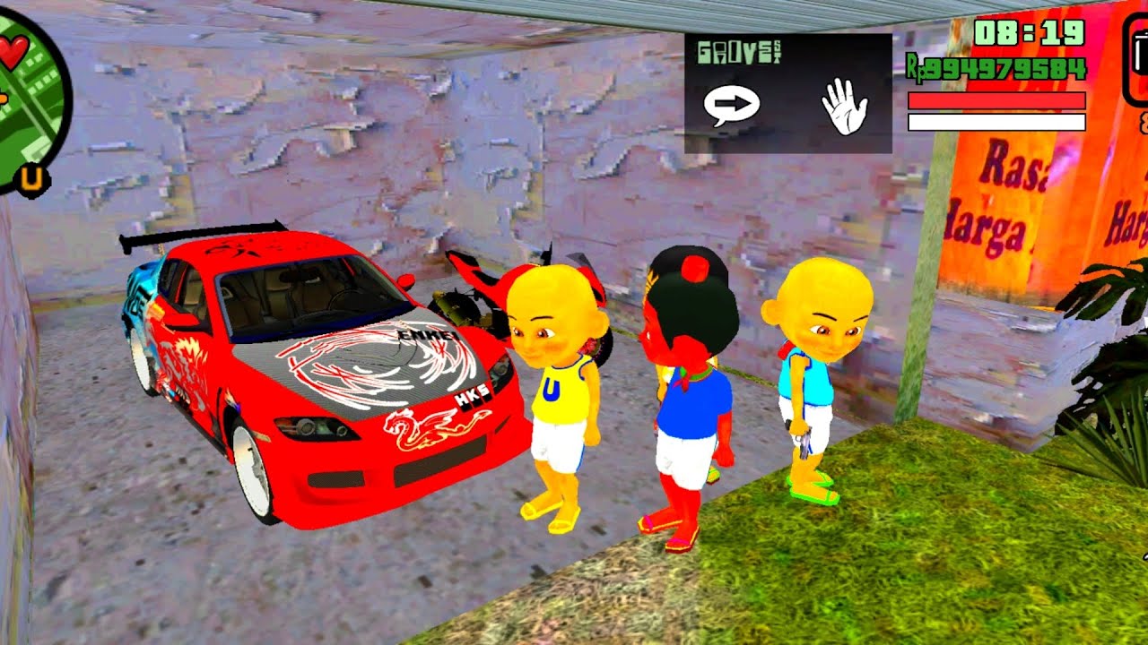 upin & ipin eshan,jarjit pergi ke rumah atok dengan mobil sport baru‼️🥳🤣🤣