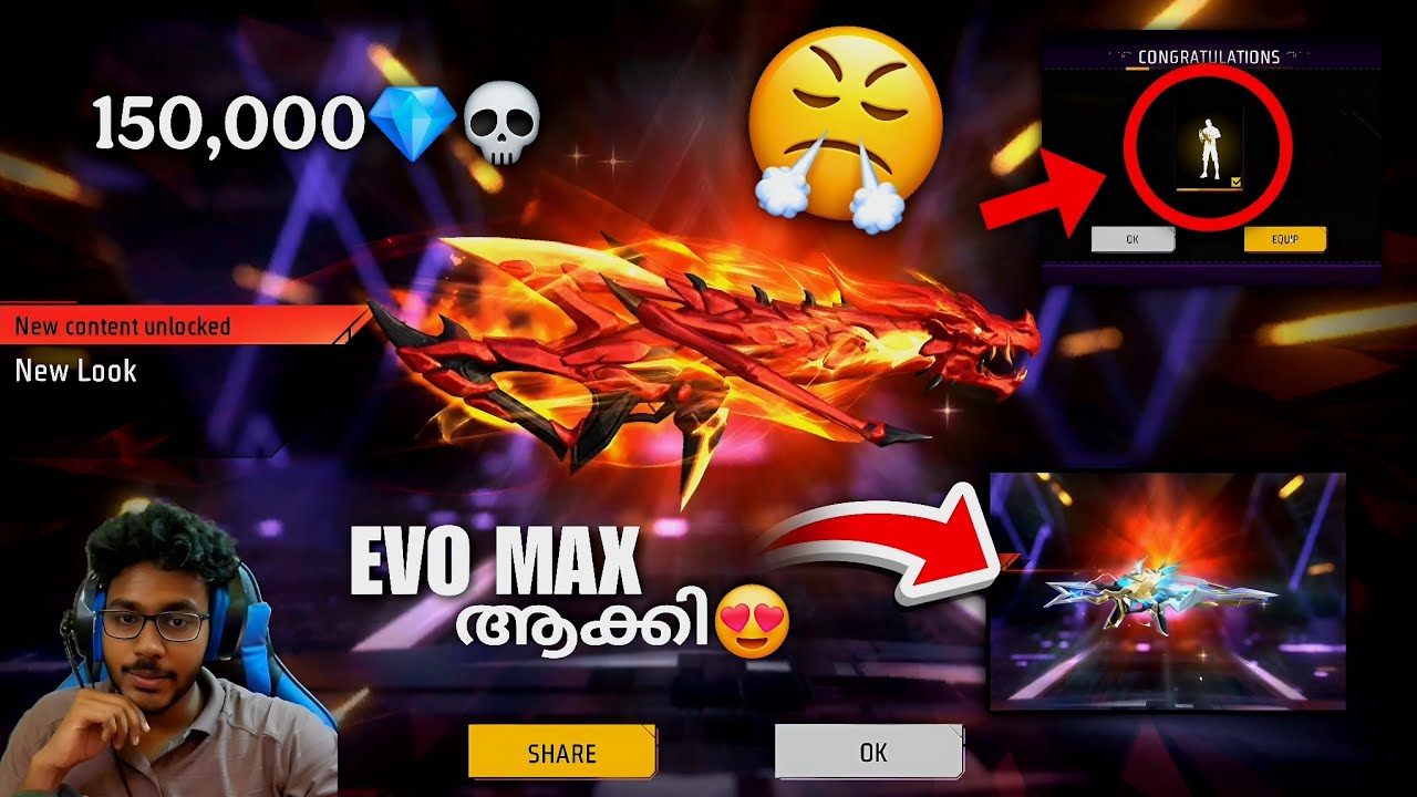 Evo Gun Max ആക്കി😍 150,000 Diamonds💎 Free Fire India