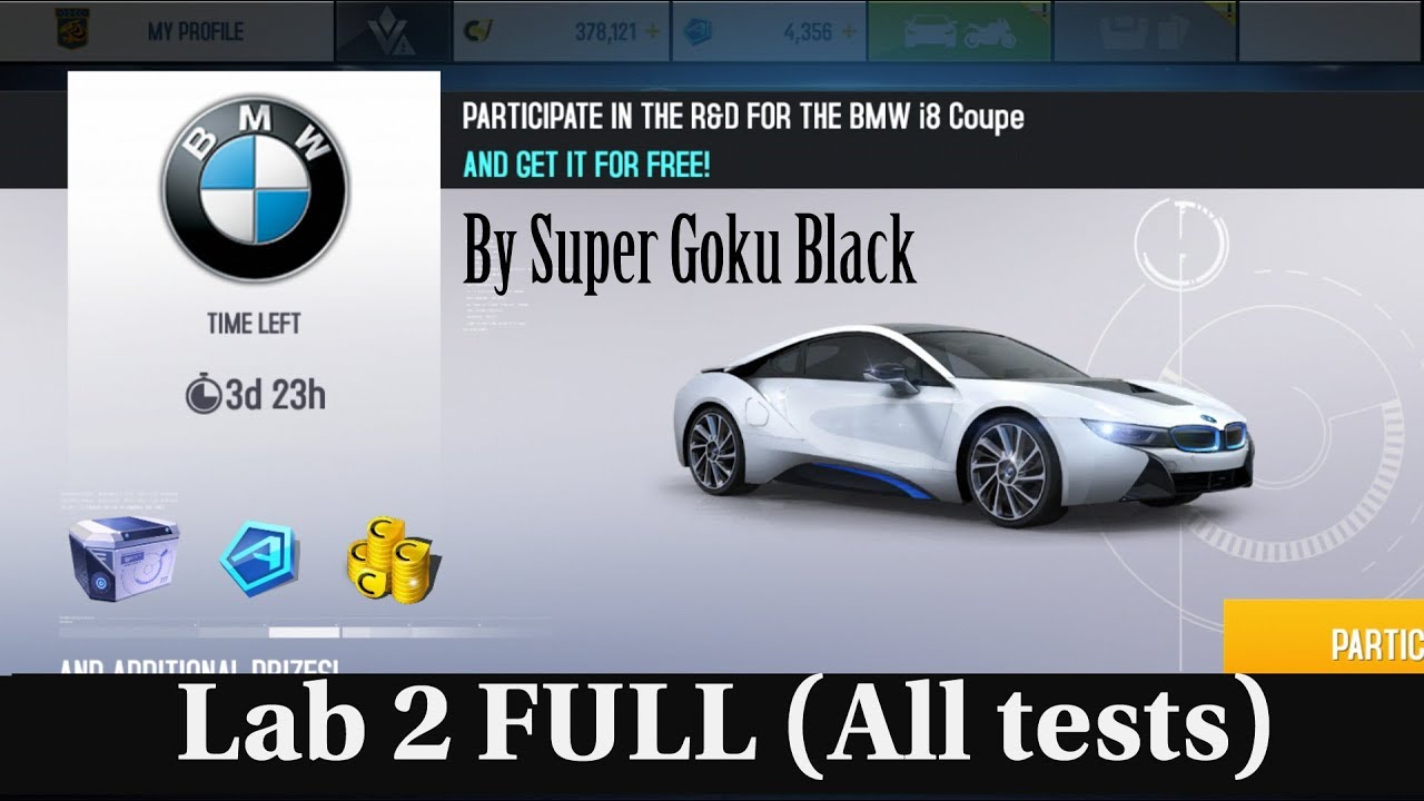 Asphalt 8: BMW i8 Coupe R&D | Lab 2 FULL (TODAS LAS PRUEBAS)