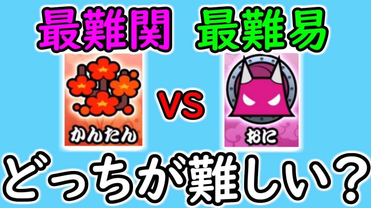 【太鼓の達人】かんたん(最難関)とおに(最難易)ではどちらの方が難しいのか検証してみた。