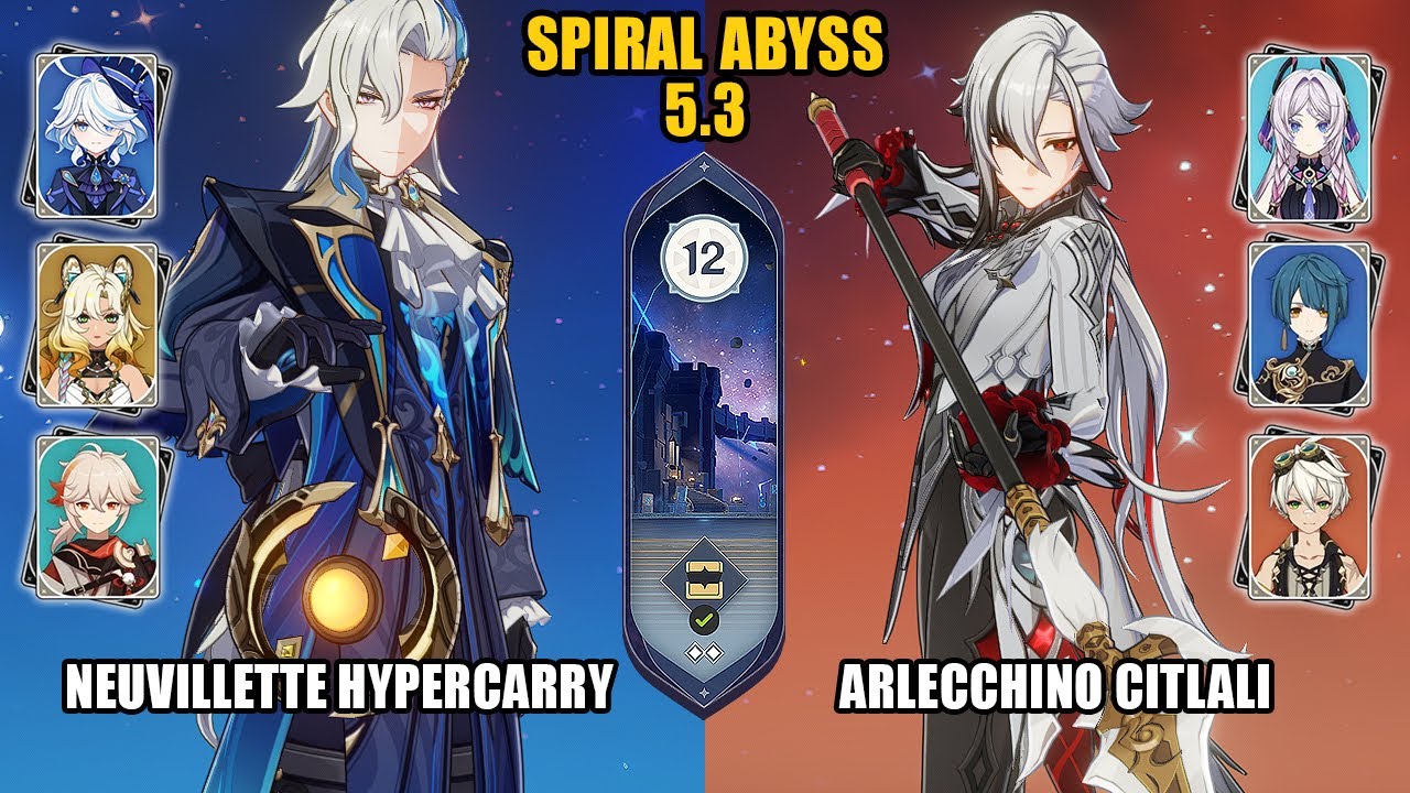 Neuvillette Hypercarry & Arlecchino Citlali | NEW Spiral Abyss 5.3 | Genshin Impact