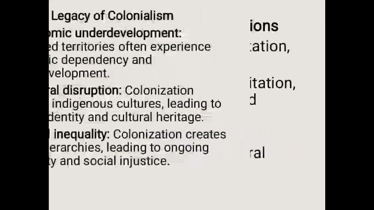 African Political and Economic History Lesson 2: Colonization and it's Legacy
