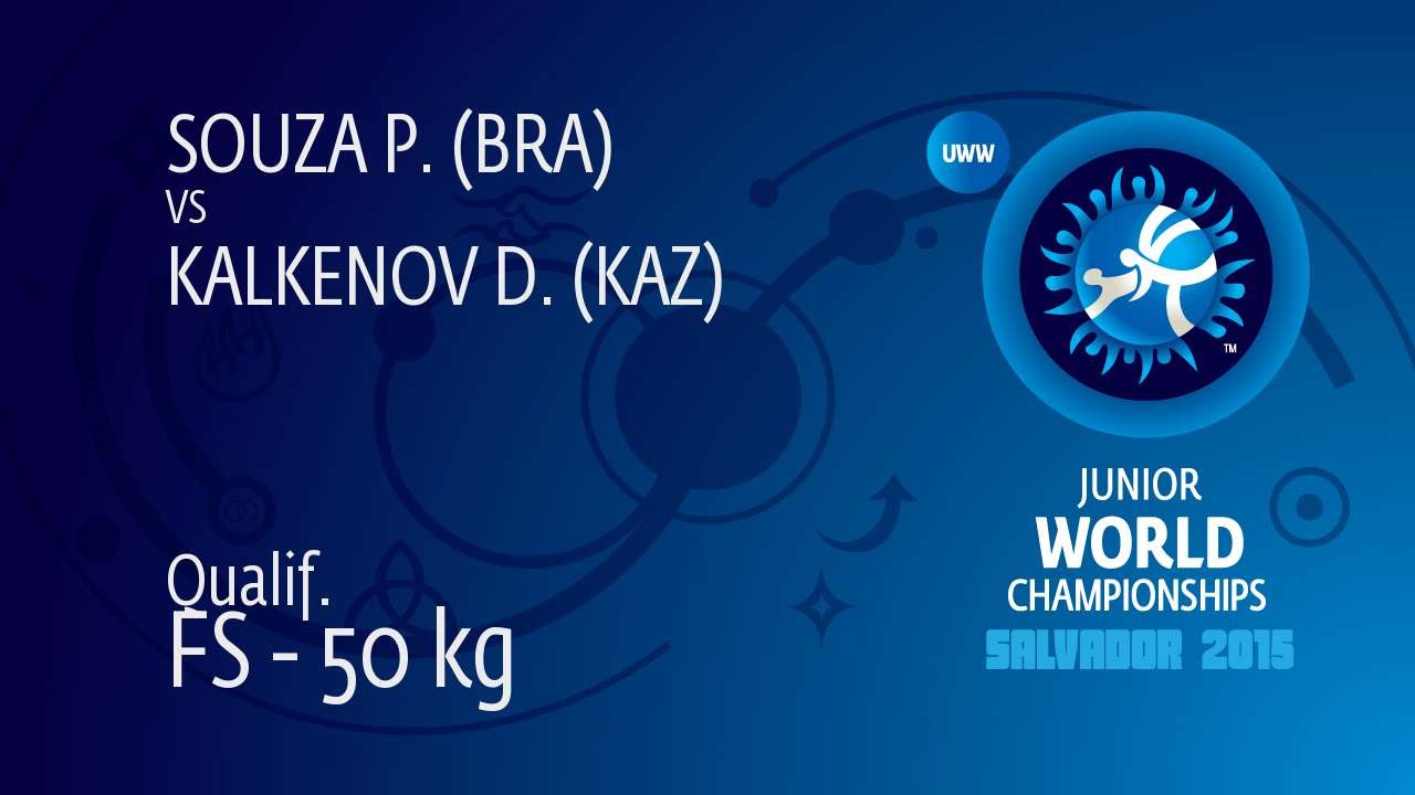 Qual. FS - 50 kg: D. KALKENOV (KAZ) df. P. SOUZA (BRA) by TF, 10-0