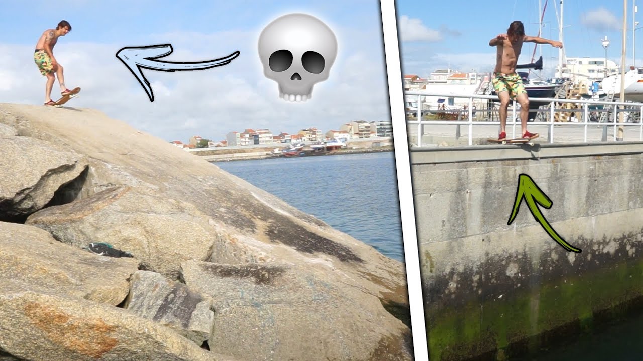 Andei de skate no mar!!! *Quase Morri*