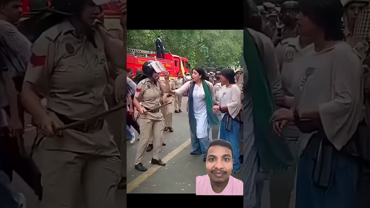 Student Protest Mein Ladki Par Hua Lathi Charge! 😢💥 #StudentProtest #LathiCharge #Justice