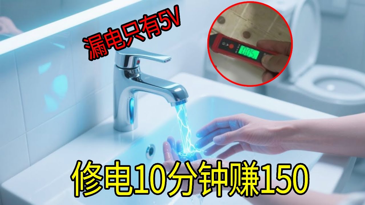 修电10分钟爽赚150，水管漏电不多，问题也好修【城阳电工电路】