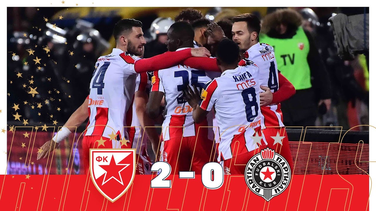 Crvena zvezda - Partizan 2:0, highlights