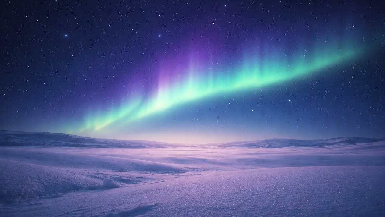 Ambient Arctic Sounds for Sleep  Northern Lights Horizon  2 Hours