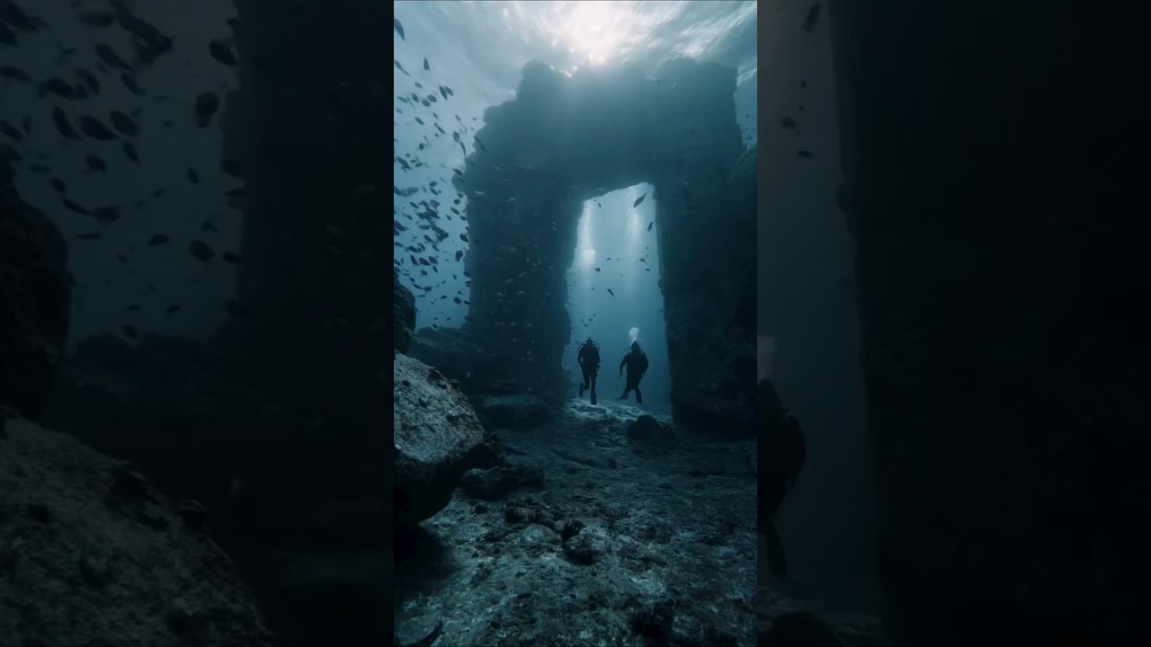 Divers Film Massive Gate Structure on Ocean Bottom
