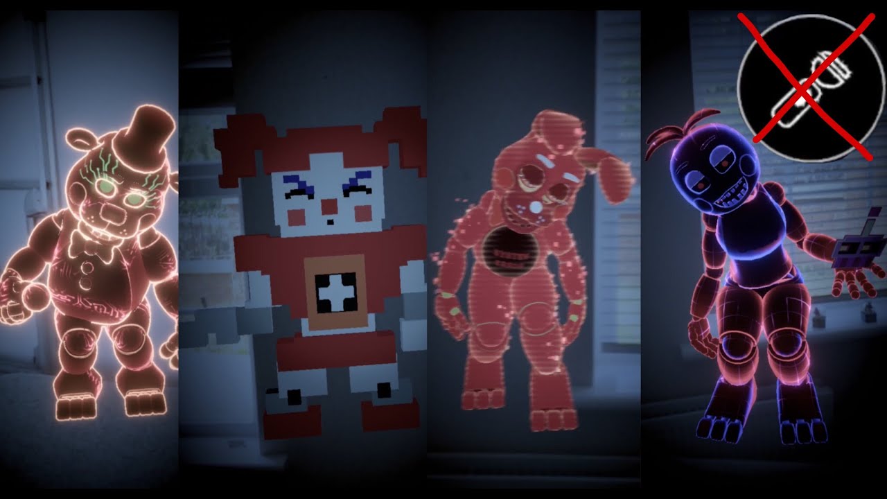 FNAF AR | ALL 4 ARCADE MAYHEM ANIMATRONICS DEFEATED WITH NO FLASHLIGHT! | Five Nights at Freddy’s AR