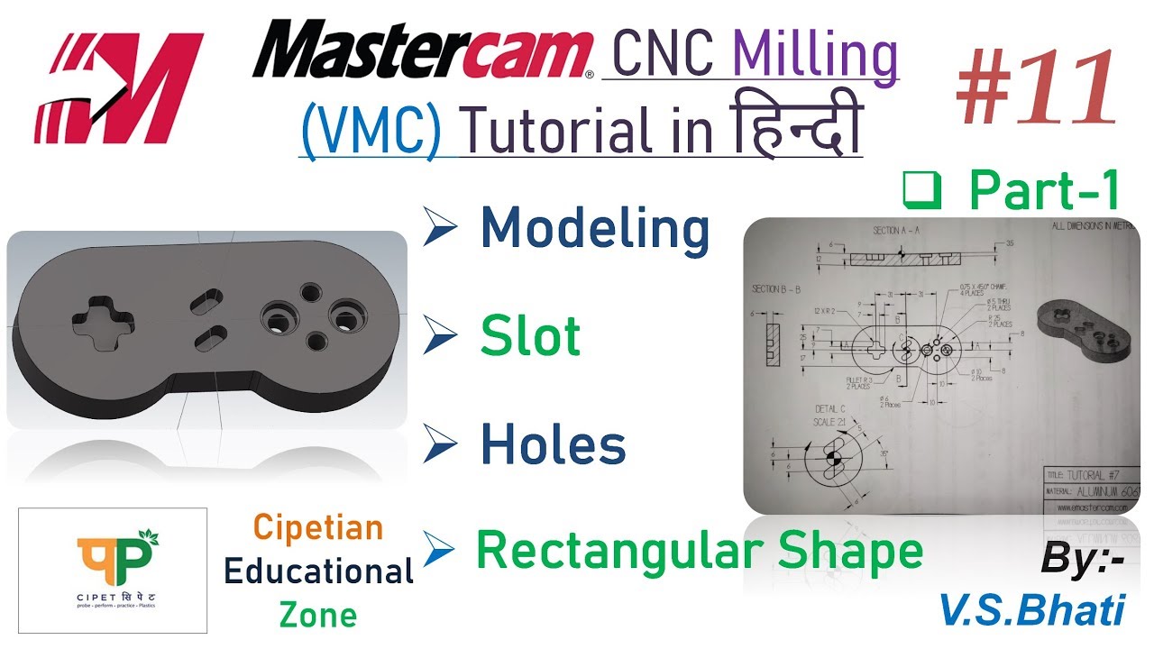 Mastercam Mill 2D Tutorial - Modeling || Chamfer Milling || Slot Milling || @VirenderSinghBhati