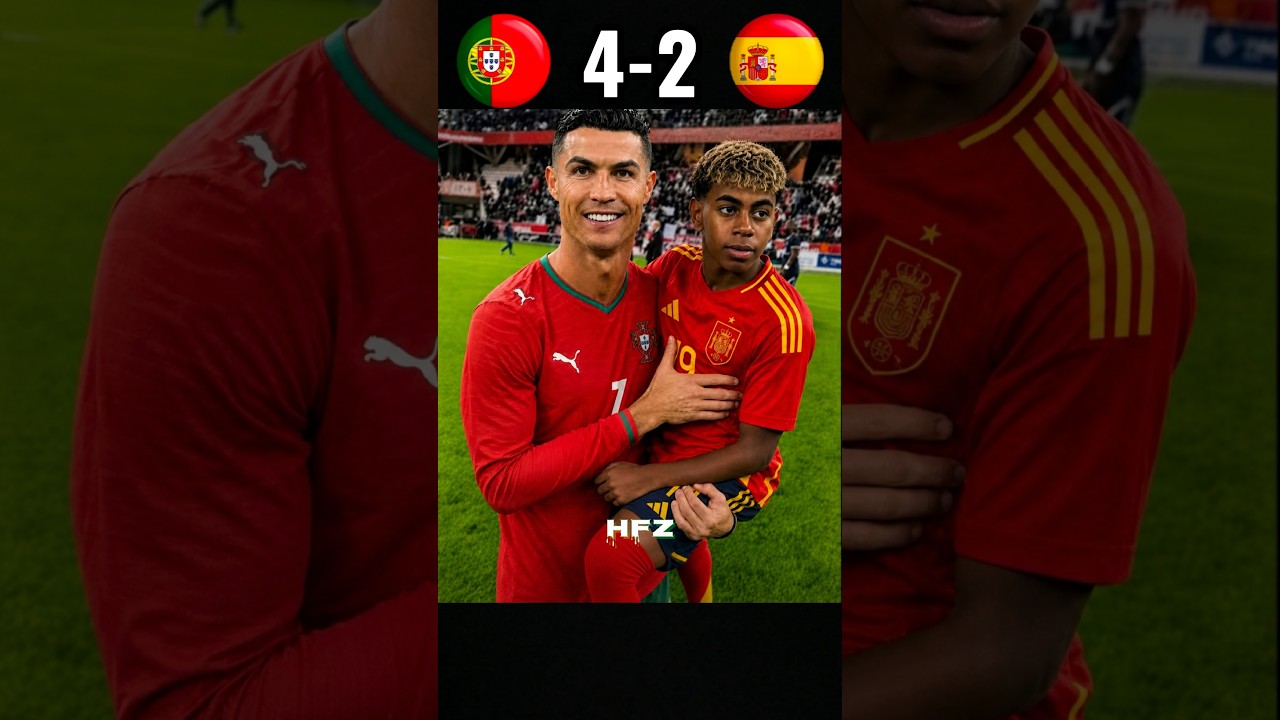 🐐 Big GOAT vs Future GOAT! 🇵🇹⚔️🇪🇸 Ronaldo leads Portugal to a 4-2 victory over Spain! 🔥👑
