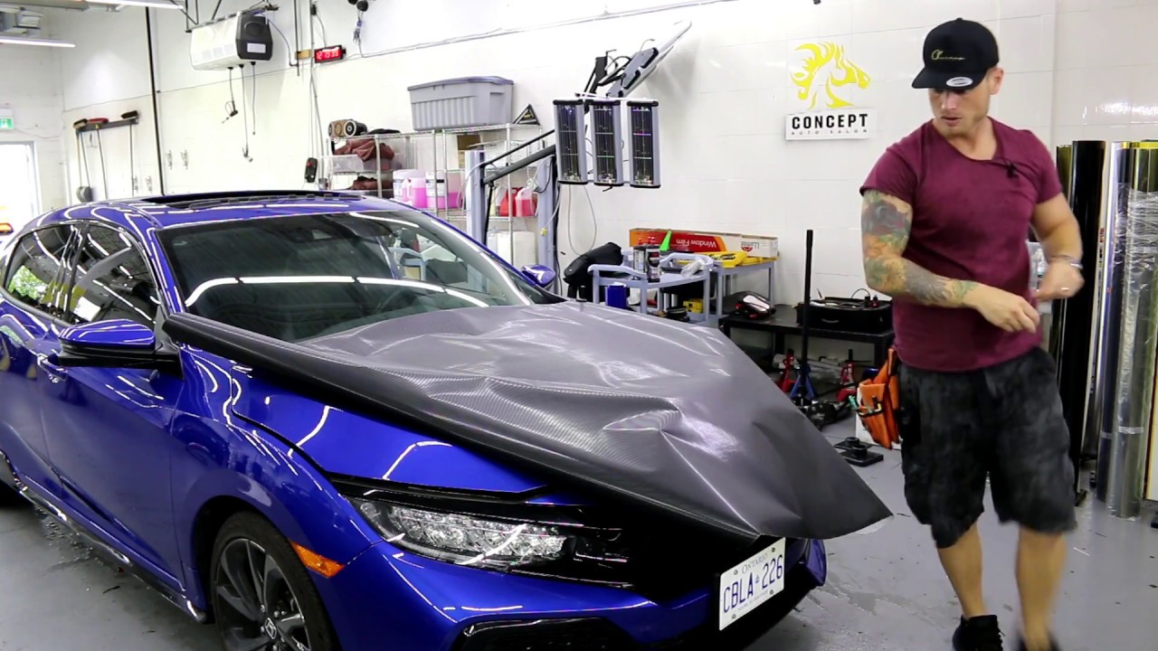 HOW-TO 4D CARBON FIBER HOOD WRAP | FK7 HONDA CIVIC CARBON FIBER HOOD WRAP