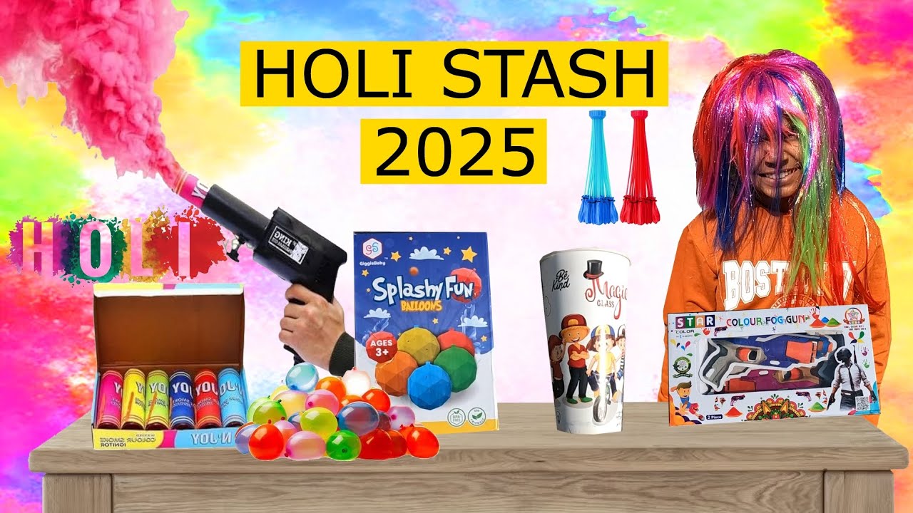 Biggest Holi Stash 2025 Delhi | Holi Water Balloon Stash 2025 | Holi Colour Crackers Stash 2025