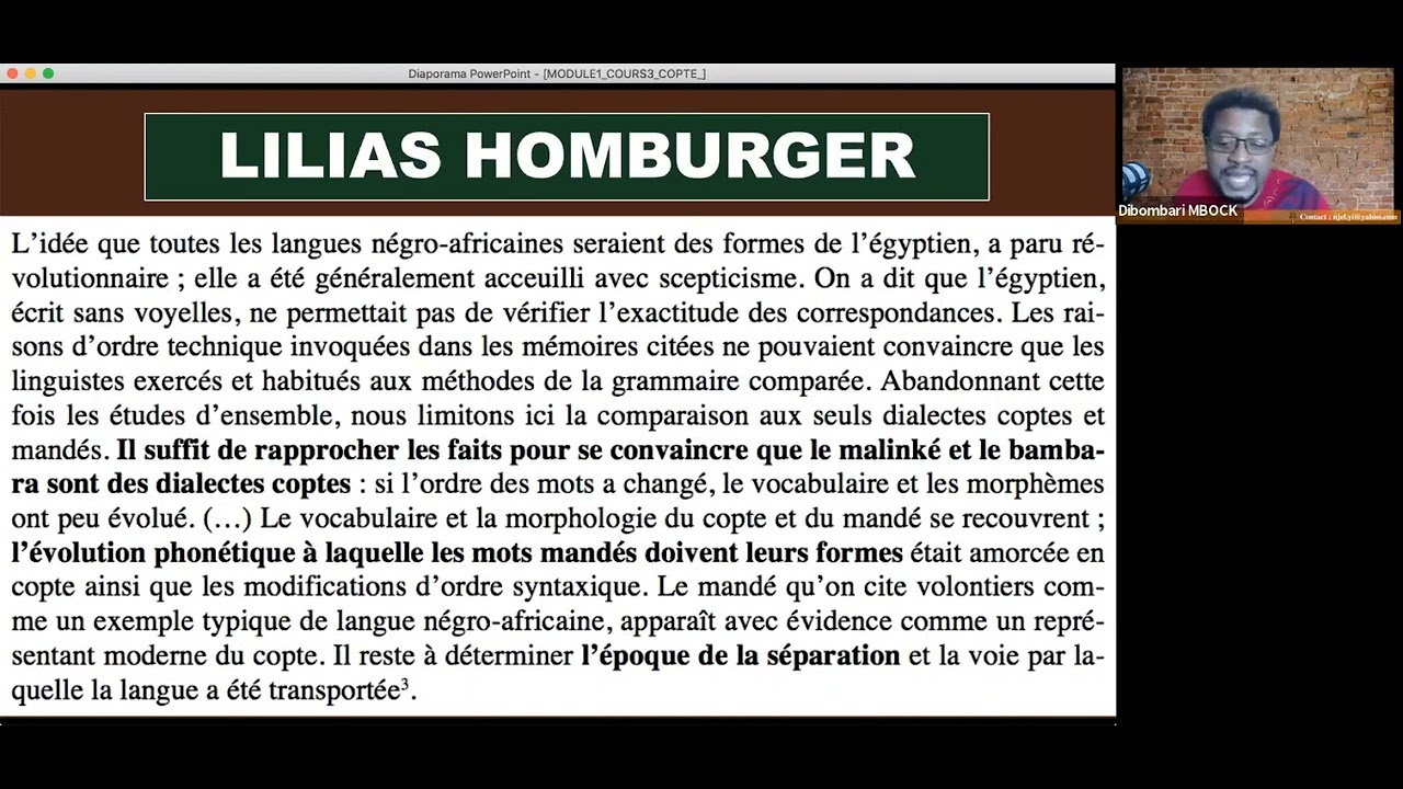 Extrait de l'Atelier 4:  La langue copte