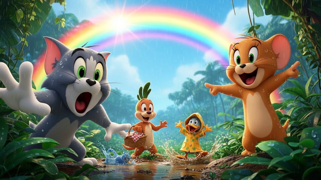 Tom & Jerry’s Jungle Rainbow Adventure with Friends | Fun Kids Cartoon Story
