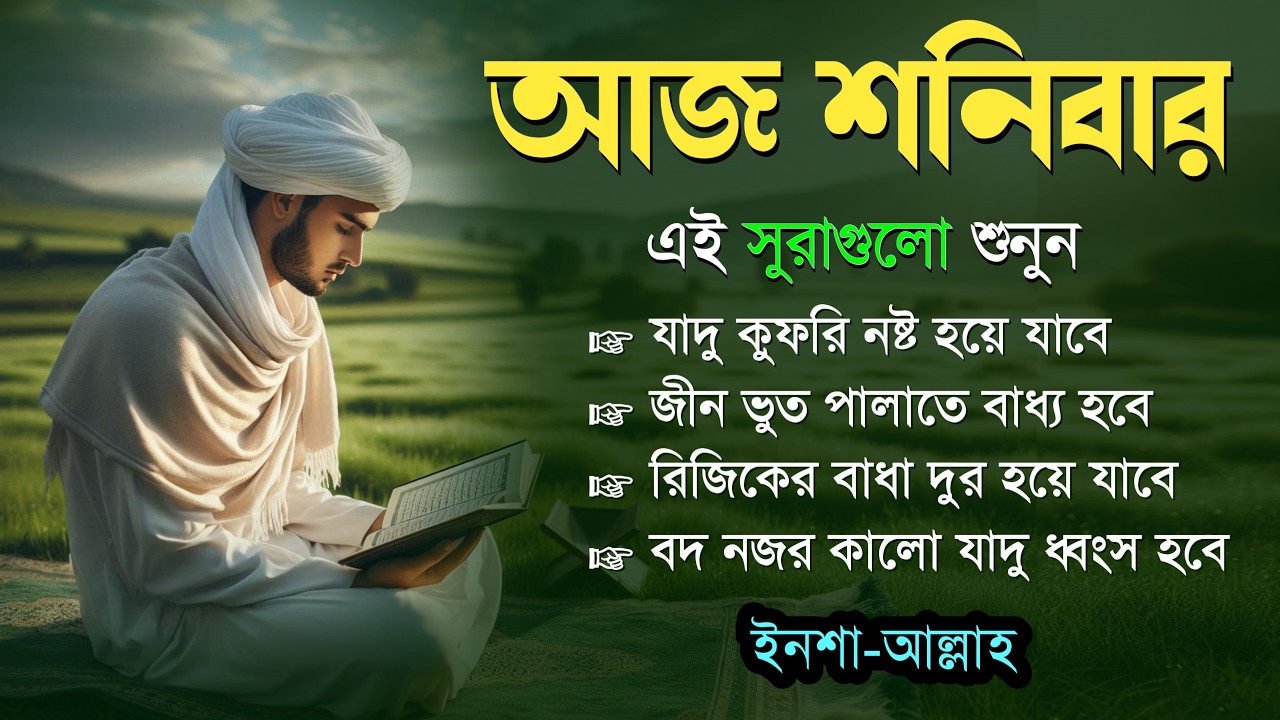 আজ শনিবার জীন, ভুত, রোগ, দুশ্চিন্তা, বদনজর, রিজিকের বাধা দুর হবে ইনশাআল্লাহ | Listen every Saturday 