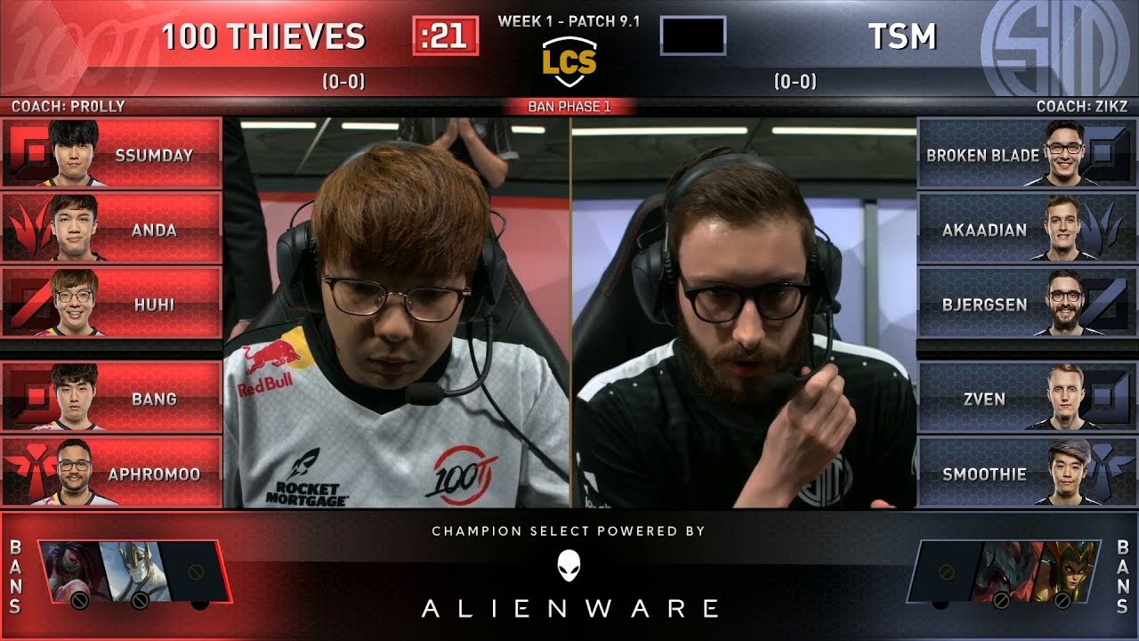 100T vs TSM - Week 1 Day 1 Season 9 LCS Spring 2019 - 100 Thieves vs Team SoliMid