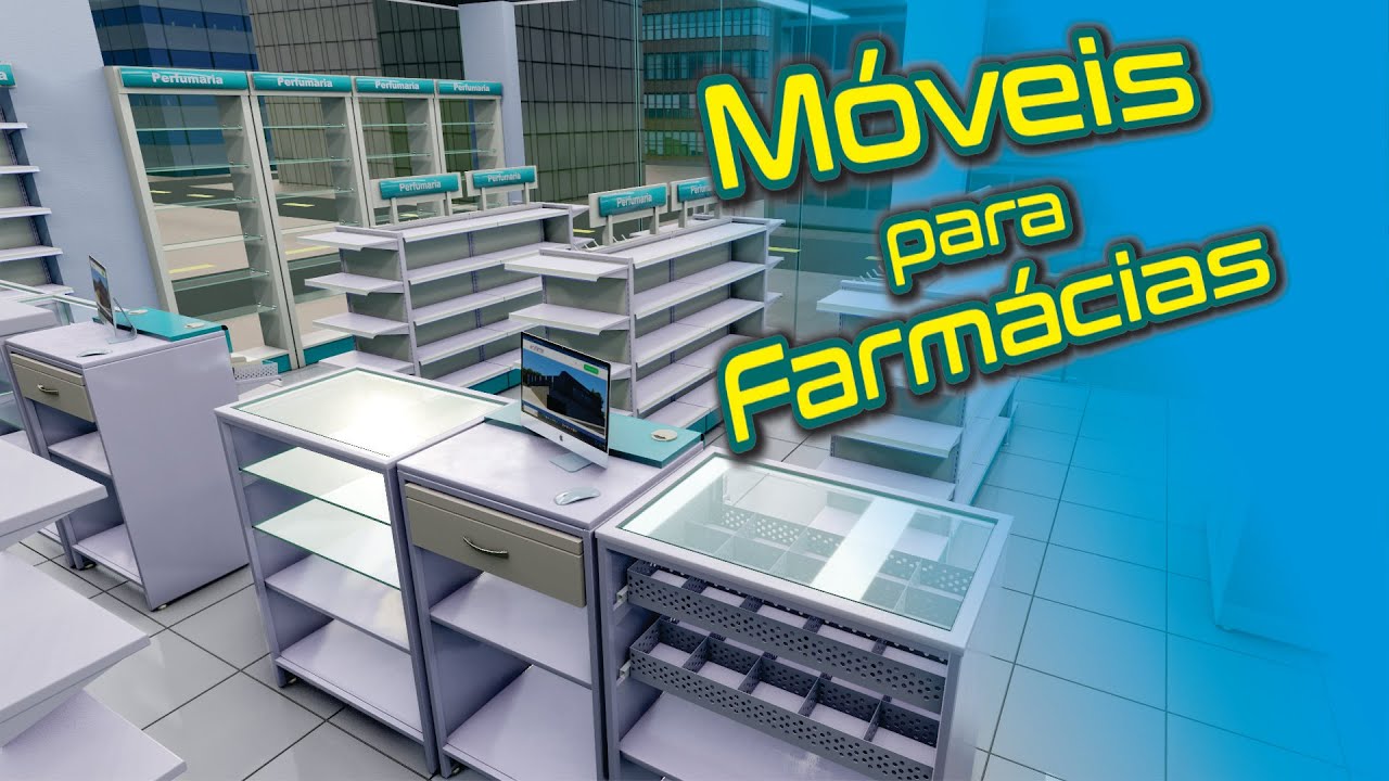 Móveis para Farmácia - Projeto 3D 7306 - Cliente Odi