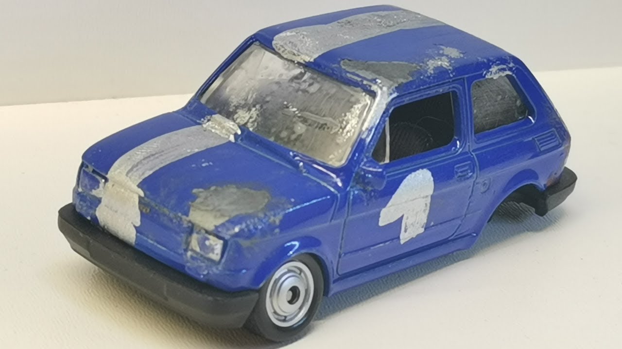 Реконструкция отливки Fiat 126 в стиле супербыстрого «Спичечная коробка».Изготовление колес.Matchbox