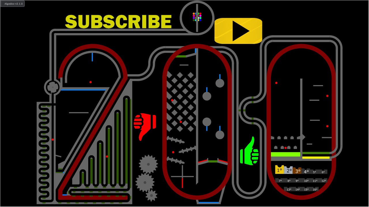 Special 200 subs/ Podium 16 colors / Marble Race Algodoo