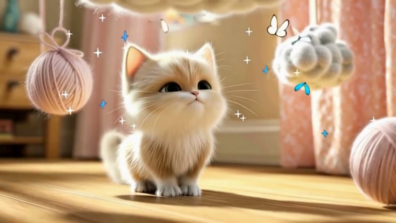 Cat Cartoon Video Song | Purry Little Cat | English Cute Baby Rhymes | English Kids Learning Videos