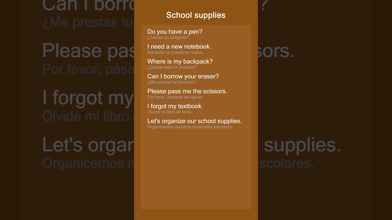 Short English lesson - School supplies