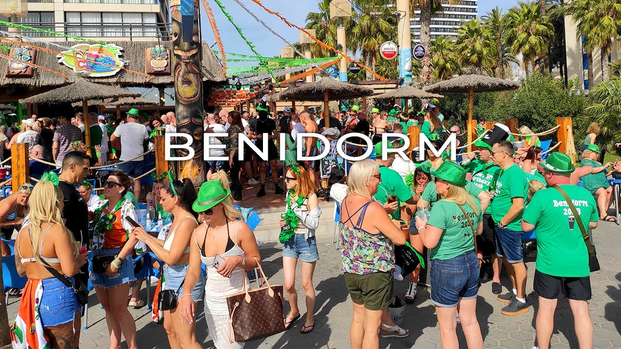 Benidorm Spain 🇪🇸 St. Patrick's Day Celebration 4K