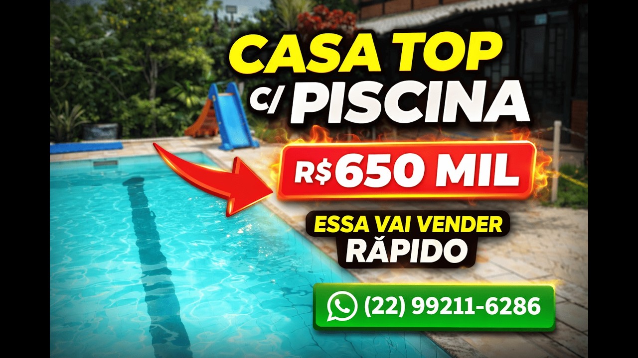 Casa à Venda em Tamoios – Bairro Aquários | Piscina e Área Gourmet | R$ 650 Mil