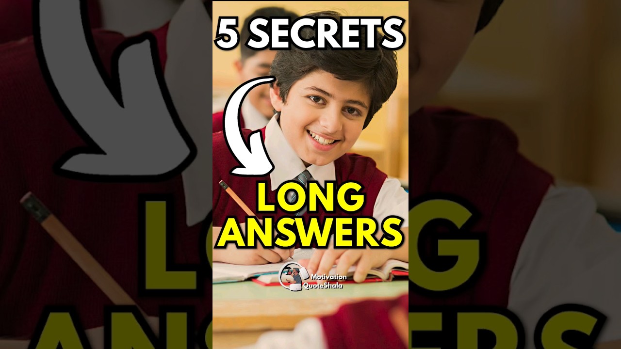 5 Secrets! Write Long Answers Quickly ⏰ Study Tips and Tricks #studytips #studymotivation