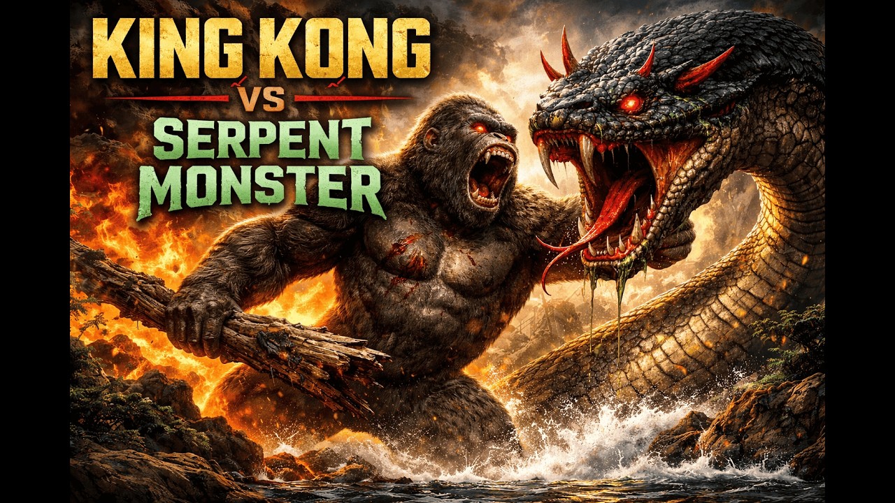 King Kong's bloody battle against the serpent demon| Nature Combat Arena