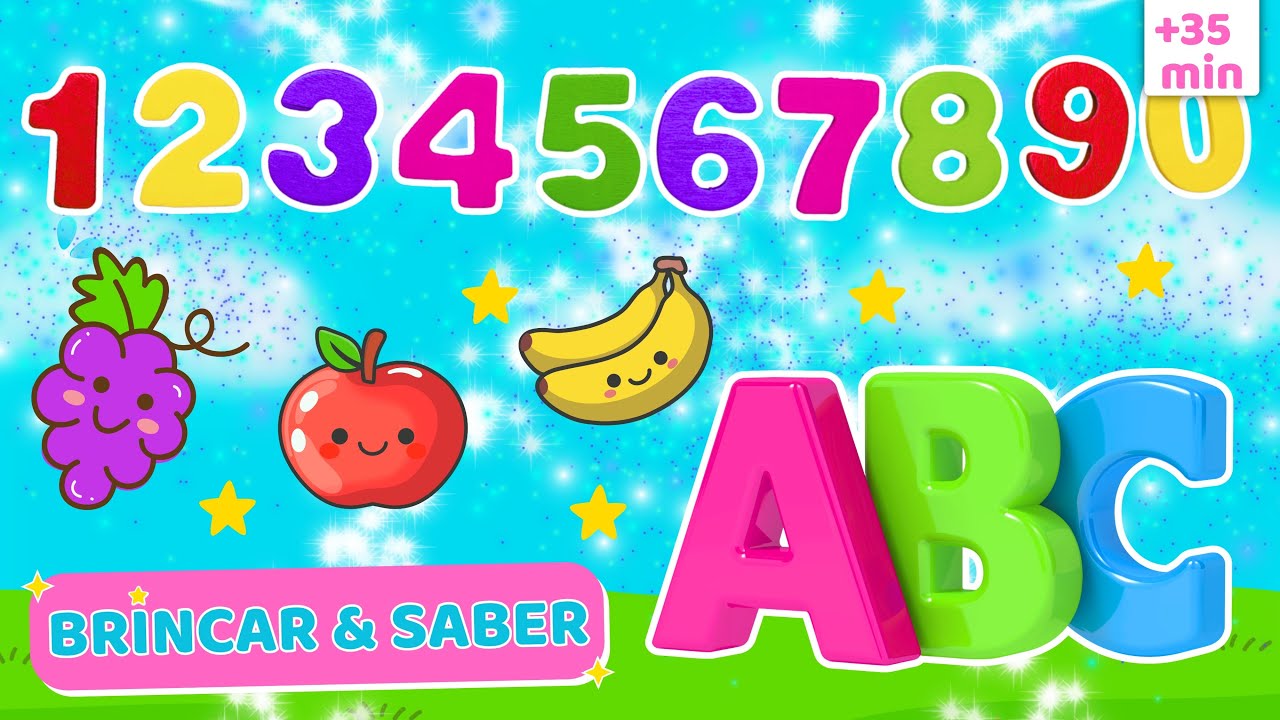 Desenho Infantil Educativo - Aprender as LETRAS, os NÚMEROS, as FRUTAS e as CORES - Brincar e Saber
